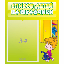 Стенд "Список детей на шкафчики" №5 - «globural.ru» - Абинск